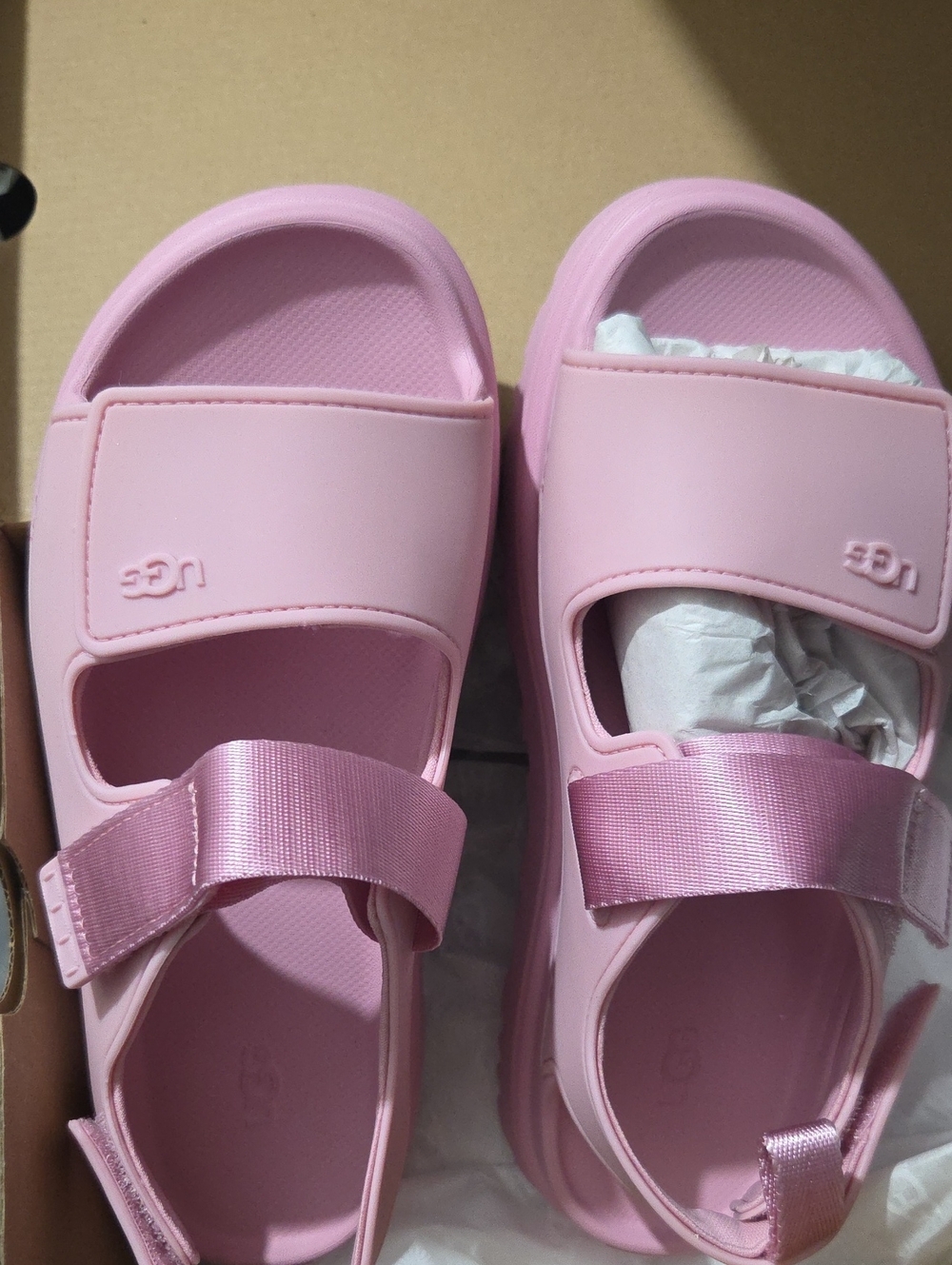 UGG Kids Pink Adjustable Slide Sandals